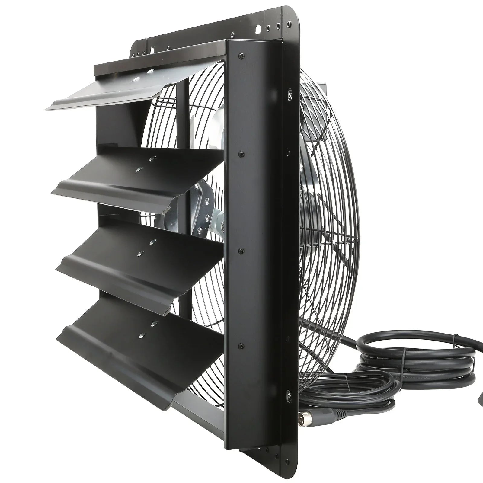 VEVOR Shutter Exhaust Fan, 406 mm /16inch with Temperature Humidity Controller, EC-motor, 1747 CFM, Variable Speed Adjustable Wall Mount Attic Fan, Ventilation and Cooling for Greenhouses, Garages, Sheds - Mekamart Australia
