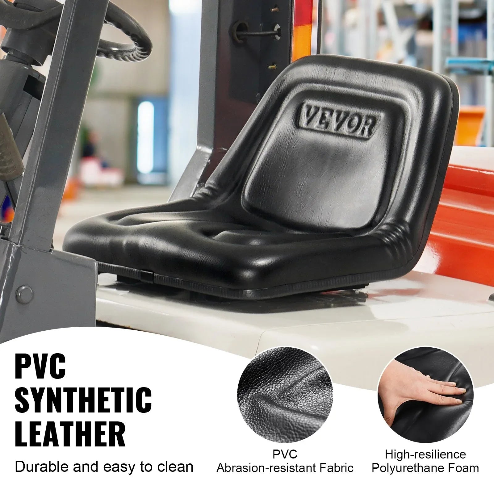 VEVOR Universal Tracor Seat, Lawn Mower Seat with Micro Switch and Drainage Holes, 16-34 cm Extended Slot Tractor Seat for Tractor Loader Excavator - Mekamart Australia