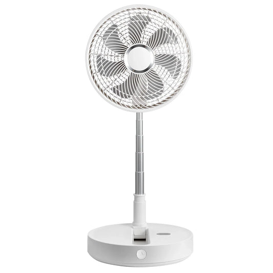 VEVOR 12 Inch Foldable Oscillating Standing Fan with Remote Control, 4 Speed Adjustable Portable Desk Quiet Fan, 7200mah Rechargeable USB Small Fan, Folded Rotating Floor Fan for Bedroom Office Travel - Mekamart Australia
