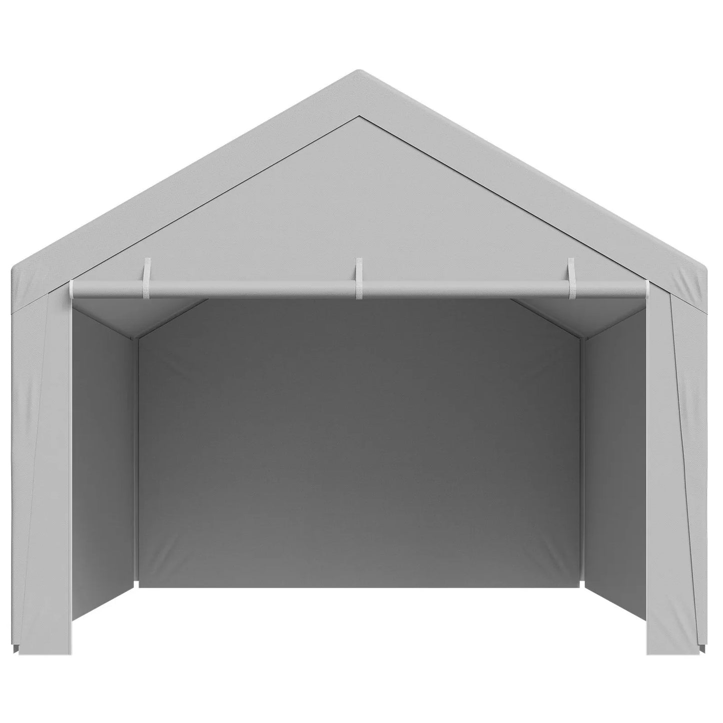 VEVOR Carport Replacement Canopy, 6x 3.6 m Potable Garage Tent Top Tarp with Sidewalls, UV-Resistant & Waterproof, Heavy Duty Car Shelter Tarp with Ball Buggees, Grey, Frame Not Included - Mekamart Australia