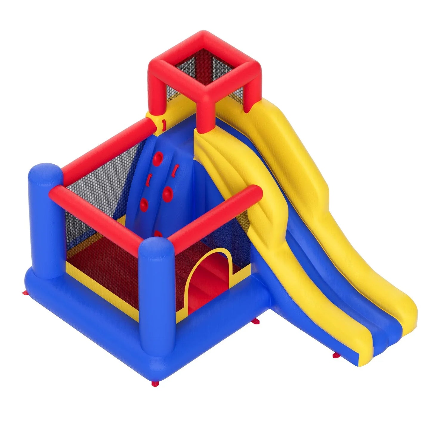 VEVOR Inflatable Bounce House, Outdoor High Quality Playhouse Trampoline, Jumping Bouncer with Blower, Slide, and Storage Bag, Family Backyard Bouncy Castle, for Kid Ages 3_8 Years, 3.4x2.6x2.3m - Mekamart Australia