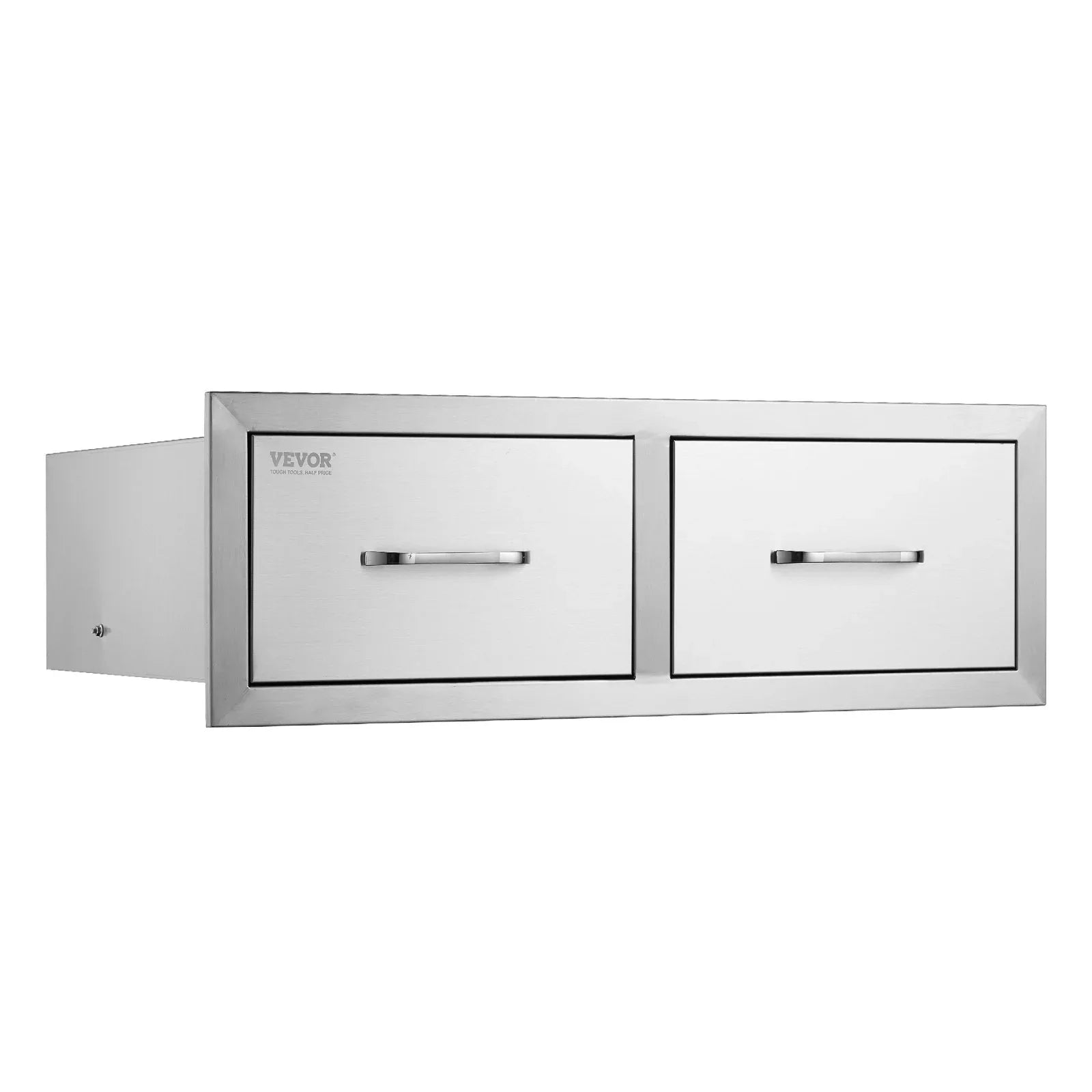 VEVOR Outdoor Kitchen Drawers 30" W x 10" H x 20" D, Horizontal Double BBQ Access Drawers Stainless Steel with Handle, BBQ Island Drawers for Outdoor Kitchens or Patio Grill Station - Mekamart Australia