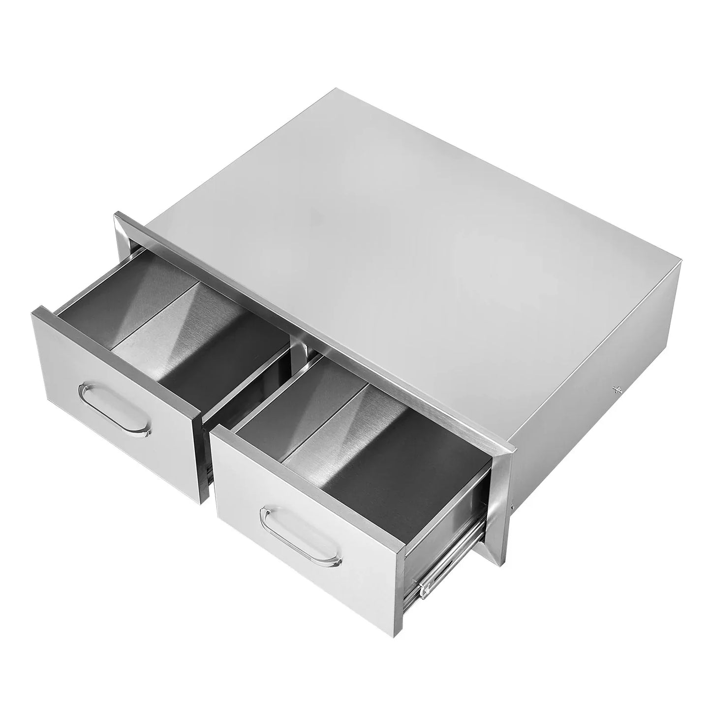 VEVOR Outdoor Kitchen Drawers 30" W x 10" H x 20" D, Horizontal Double BBQ Access Drawers Stainless Steel with Handle, BBQ Island Drawers for Outdoor Kitchens or Patio Grill Station - Mekamart Australia
