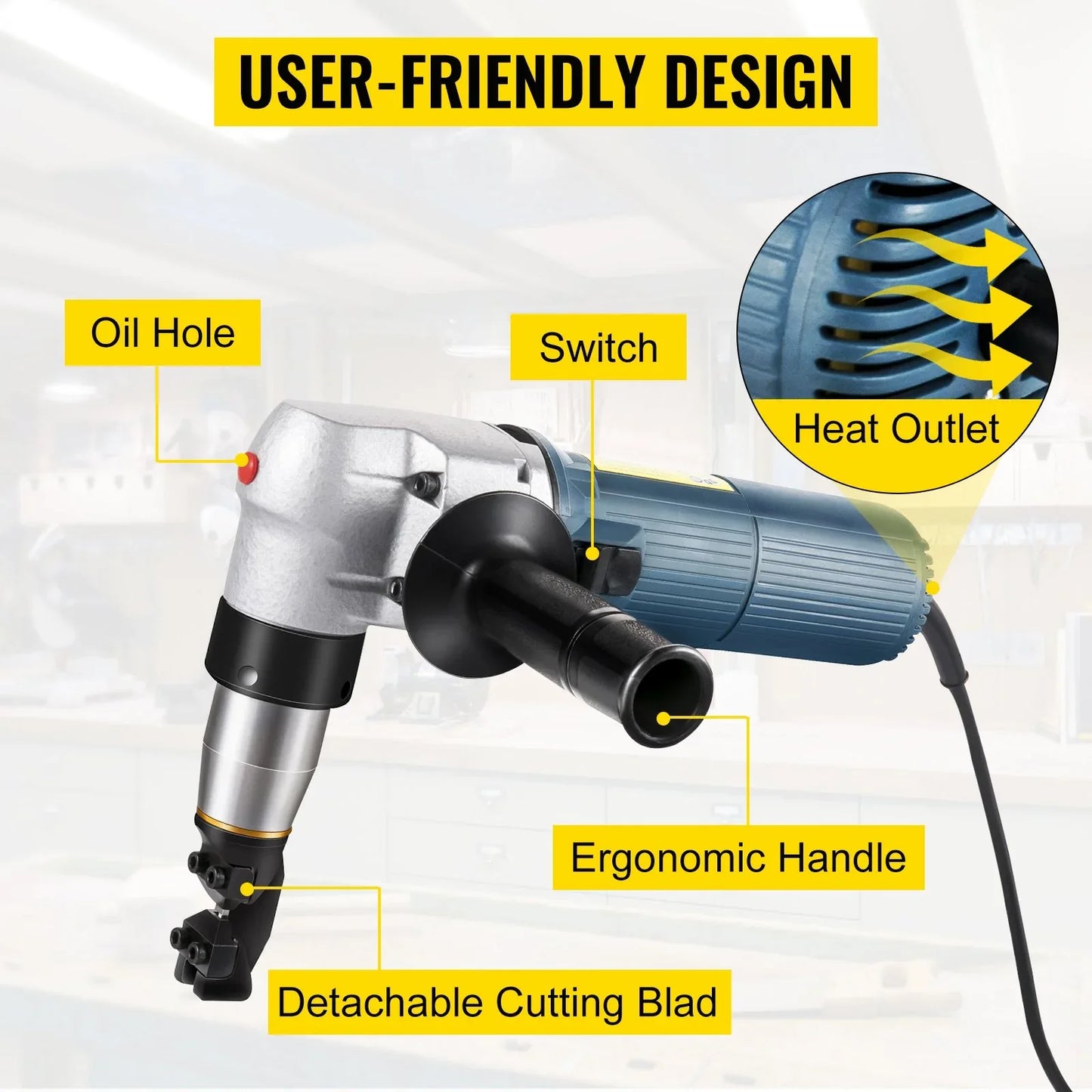 VEVOR Electric Nibbler 4 mm Heavy Duty Metal Sheet Cutter Stainless Steel 625W - Mekamart Australia