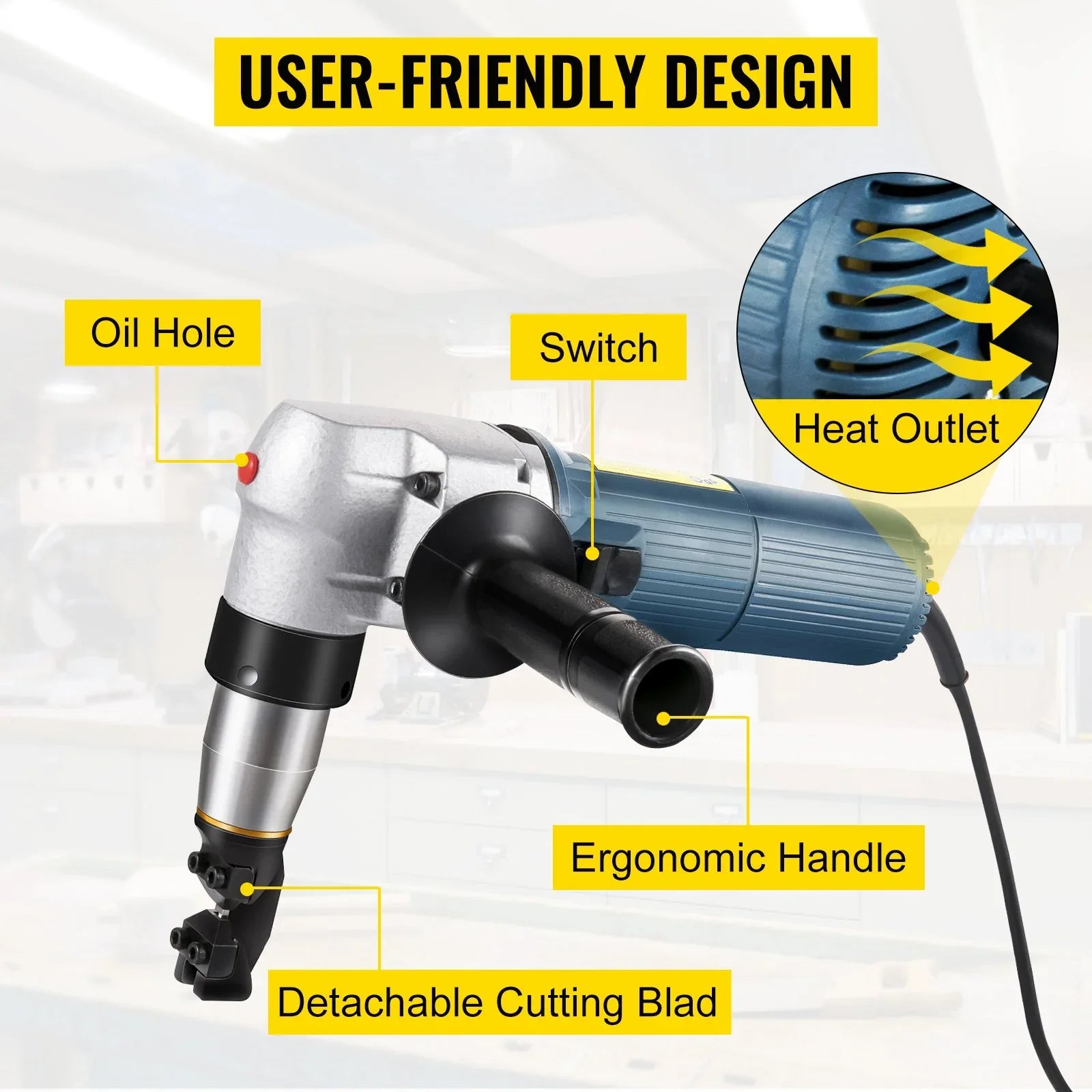 VEVOR Electric Nibbler 4 mm Heavy Duty Metal Sheet Cutter Stainless Steel 625W - Mekamart Australia