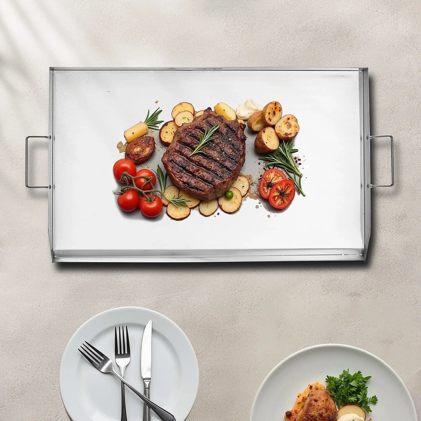 VEVOR 36x22 in Flat Top Griddle Stainless Steel Universal BBQ Grill Pan Cookware - Mekamart Australia