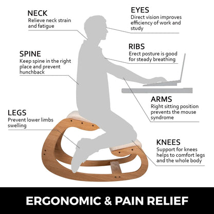 VEVOR Ergonomic Kneeling Chair Heavy Duty Better Posture Kneeling Stool Office Chair Home for Body Shaping Relieveing Stress Meditation Desk Computer Kneeling Stool Chair - Mekamart Australia
