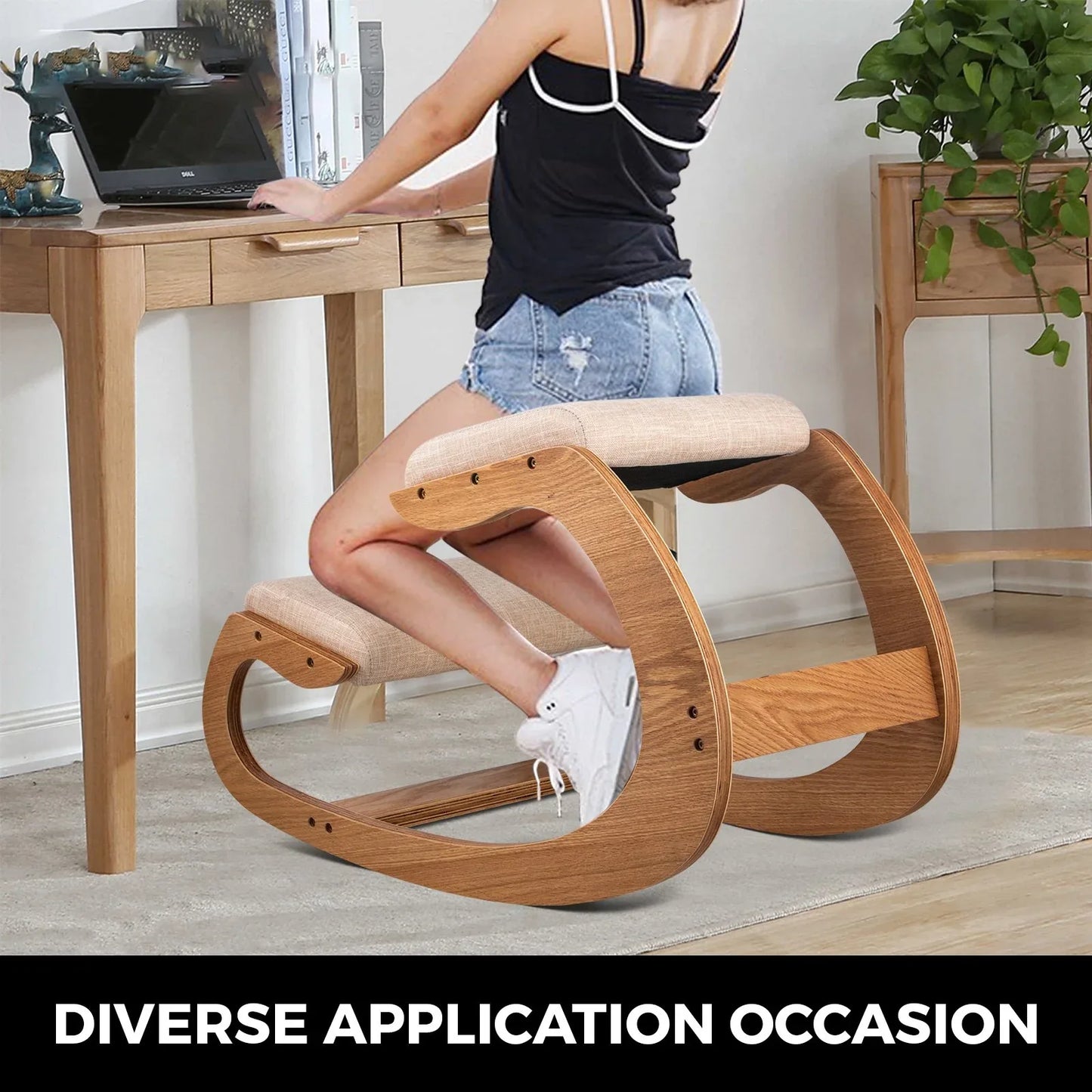 VEVOR Ergonomic Kneeling Chair Heavy Duty Better Posture Kneeling Stool Office Chair Home for Body Shaping Relieveing Stress Meditation Desk Computer Kneeling Stool Chair - Mekamart Australia