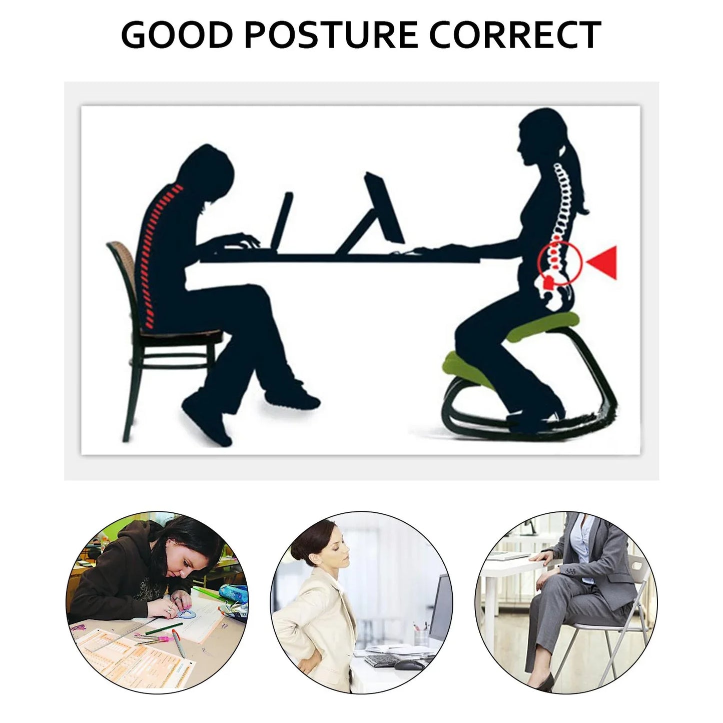 VEVOR Ergonomic Kneeling Chair Heavy Duty Better Posture Kneeling Stool Office Chair Home for Body Shaping Relieveing Stress Meditation Desk Computer Kneeling Stool Chair - Mekamart Australia