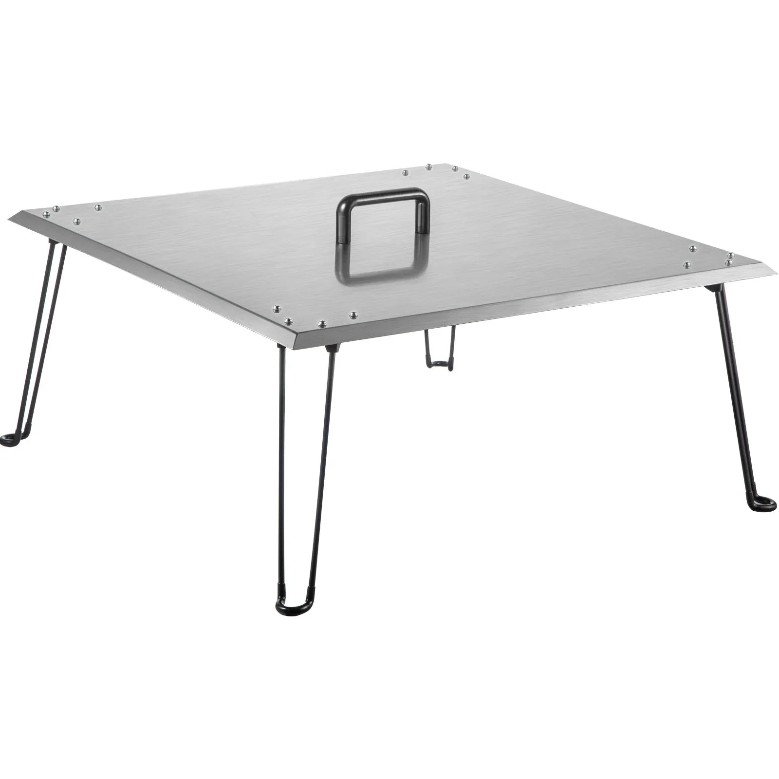 VEVOR Fire Pit Heat Deflector Fire Pit Pan Cover Stainless Steel Foldable Legs - Mekamart Australia