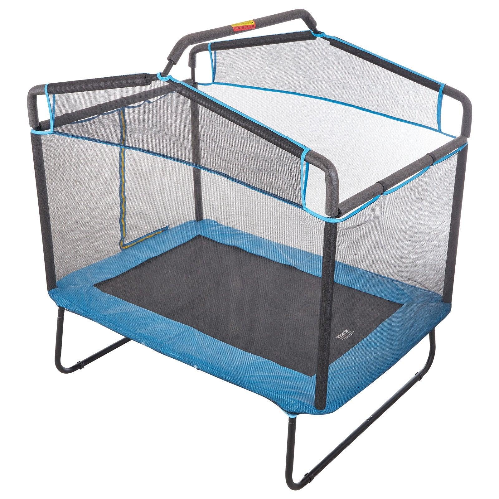 VEVOR 6FT Trampoline for Kids, 72" Indoor/Outdoor Toddlers Trampoline, Mini Baby Trampoline with Safety Enclosure Net, Gymnastics Bar, Hammock, Recreational Trampoline Birthday Gift for 3+ Years Kids - Mekamart Australia