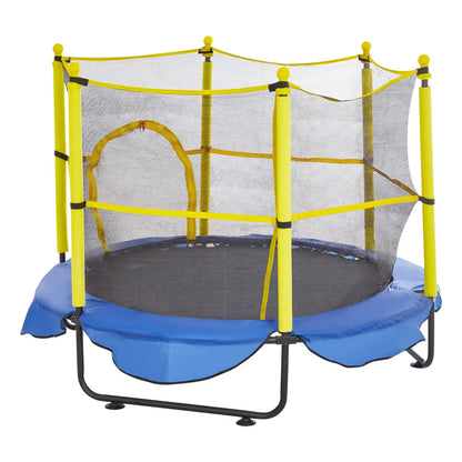 VEVOR 5FT Trampoline for Kids, 60" Indoor Outdoor Trampoline with Safety Enclosure Net, Basketball Hoop and Ocean Balls, Mini Toddler Recreational Trampoline Birthday Gifts for 3+ Years Kids - Mekamart Australia