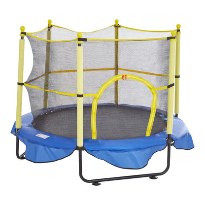 VEVOR 5FT Trampoline for Kids, 60" Indoor Outdoor Trampoline with Safety Enclosure Net, Basketball Hoop and Ocean Balls, Mini Toddler Recreational Trampoline Birthday Gifts for 3+ Years Kids - Mekamart Australia