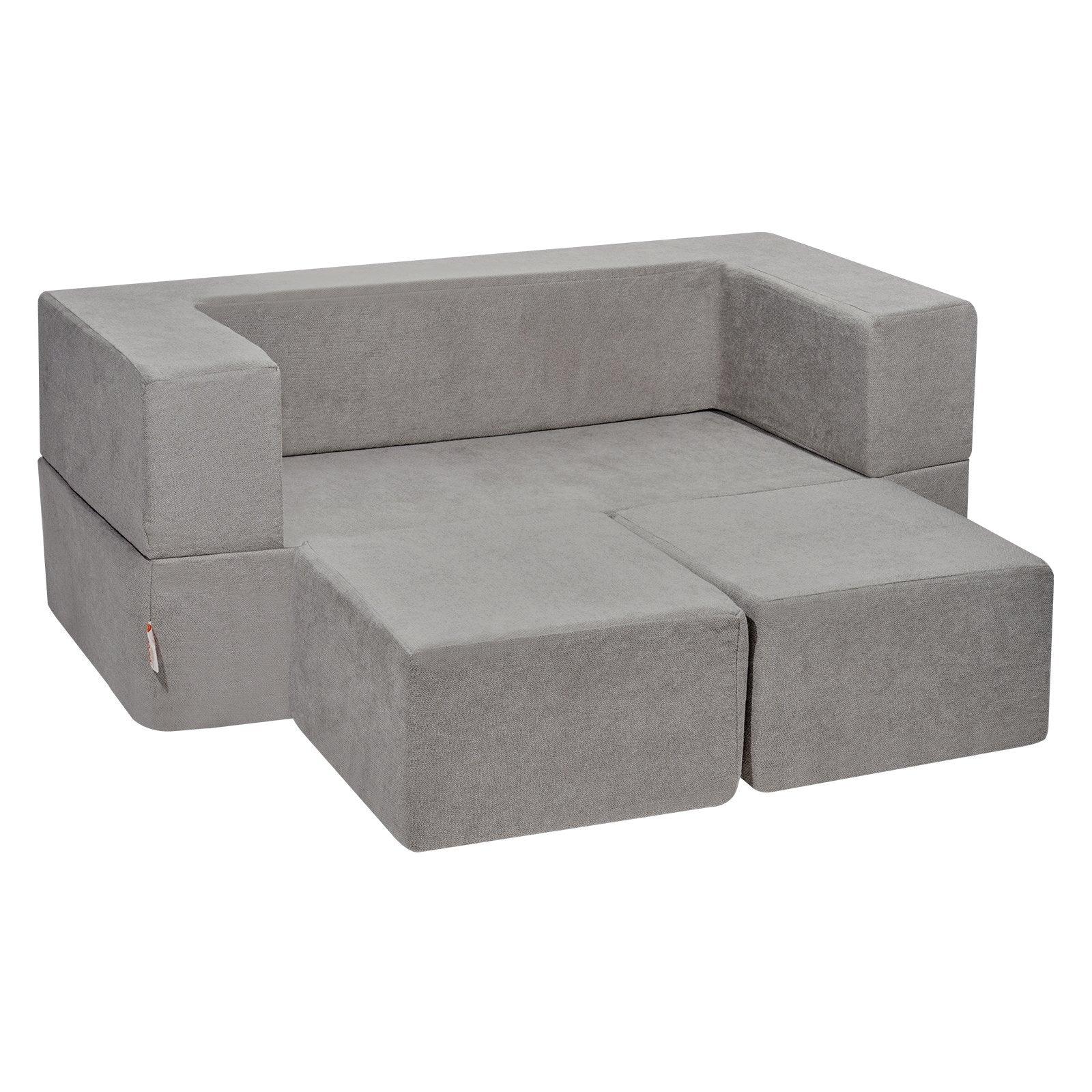 VEVOR Modular Kids Play Couch 4Pcs DIY Creative Child Sectional Sofa Dark Grey - Mekamart Australia