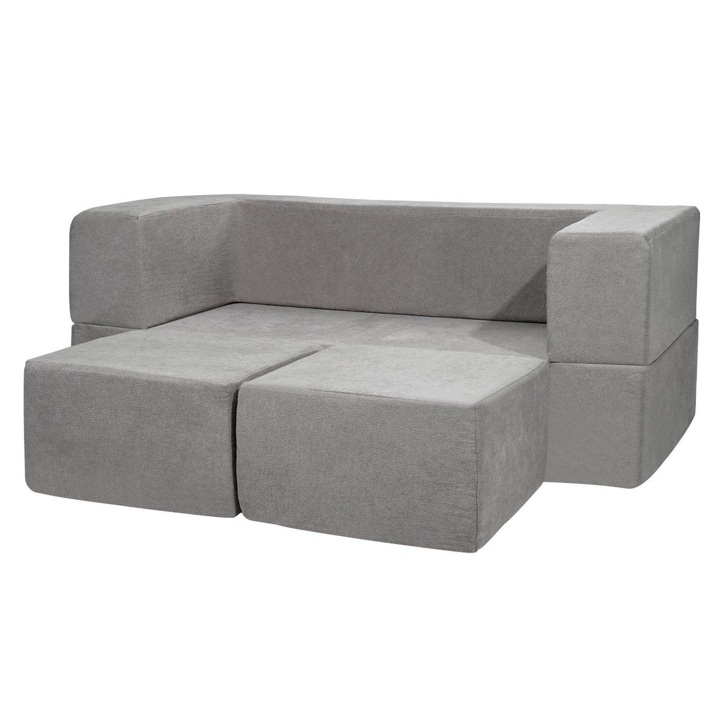 VEVOR Modular Kids Play Couch 4Pcs DIY Creative Child Sectional Sofa Dark Grey - Mekamart Australia