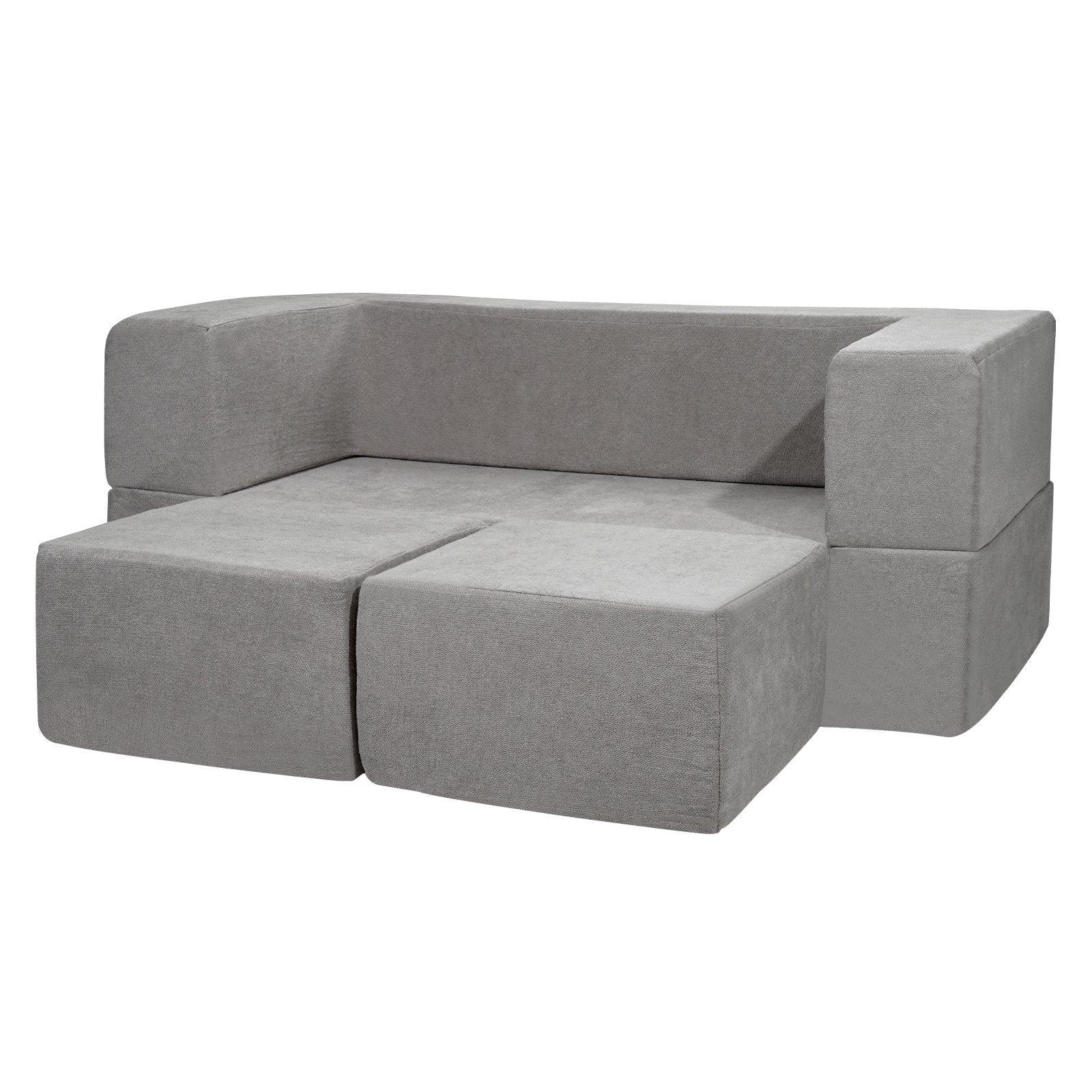VEVOR Modular Kids Play Couch 4Pcs DIY Creative Child Sectional Sofa Dark Grey - Mekamart Australia