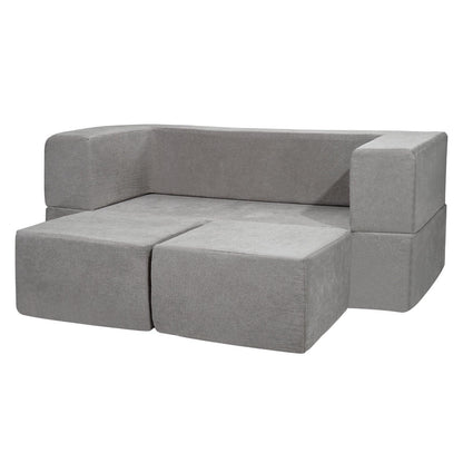 VEVOR Modular Kids Play Couch 4Pcs DIY Creative Child Sectional Sofa Dark Grey - Mekamart Australia