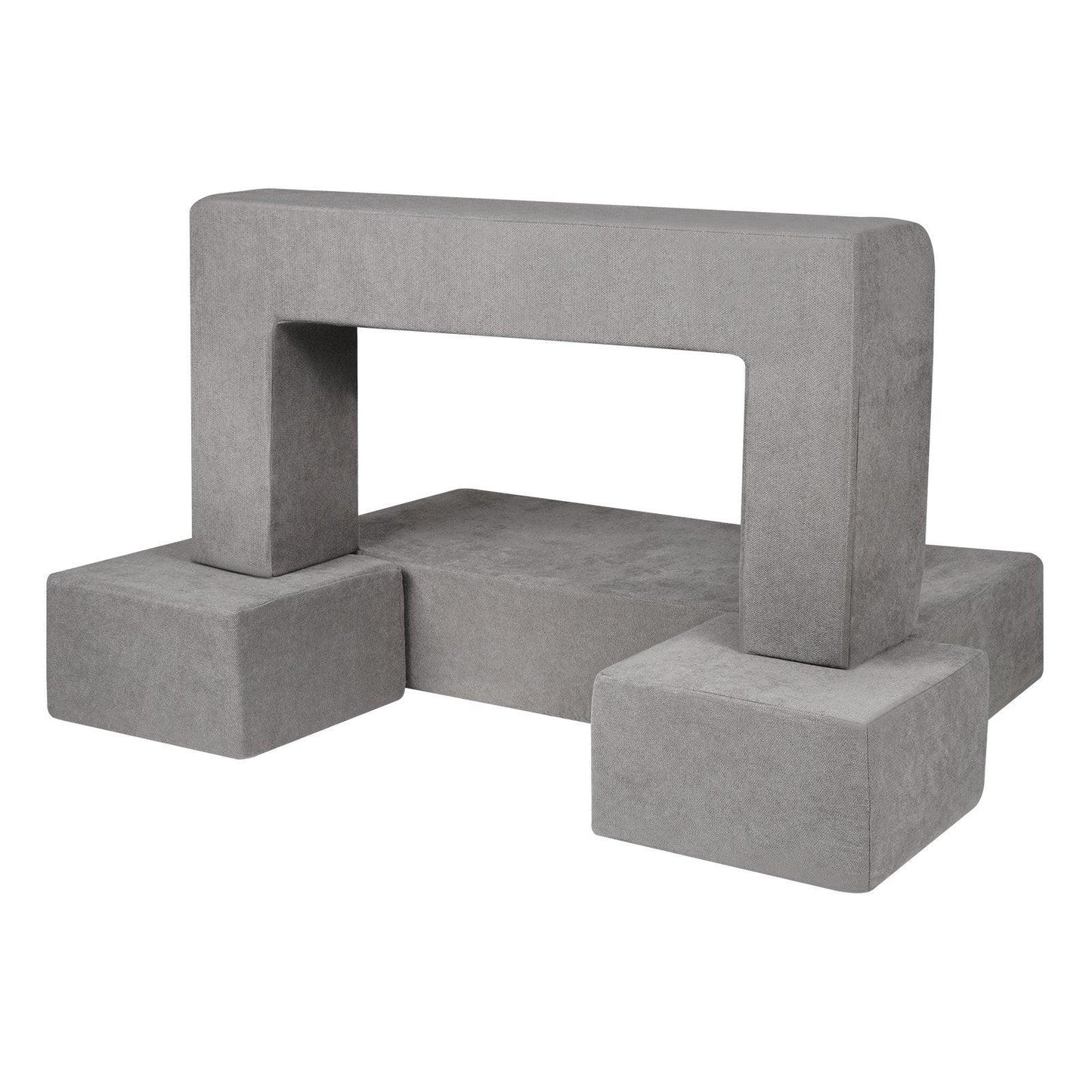 VEVOR Modular Kids Play Couch 4Pcs DIY Creative Child Sectional Sofa Dark Grey - Mekamart Australia