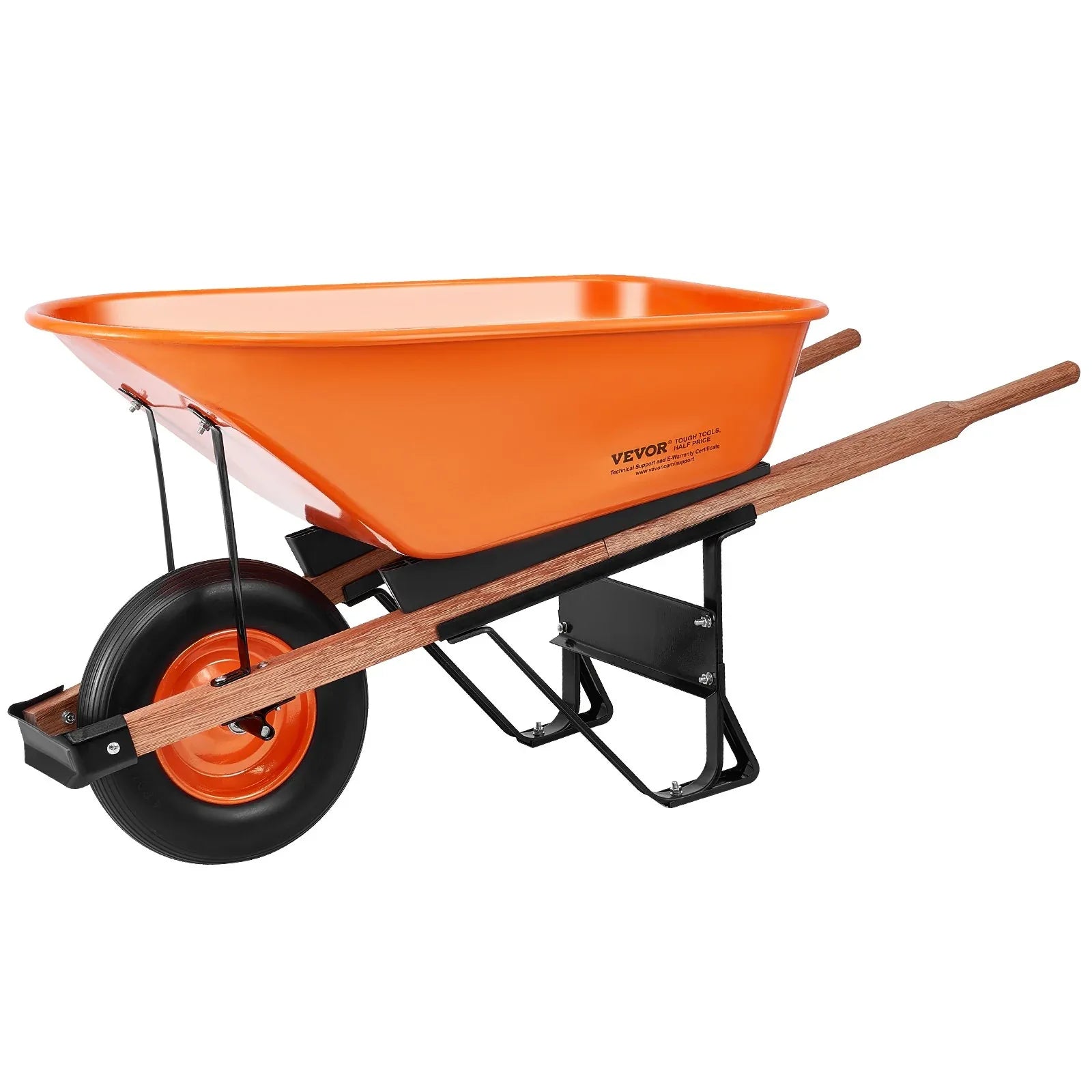 VEVOR Wheelbarrow Cart One Wheel 6 Cu Ft Garden Dump Cart 330 lbs Utility Cart - Mekamart Australia