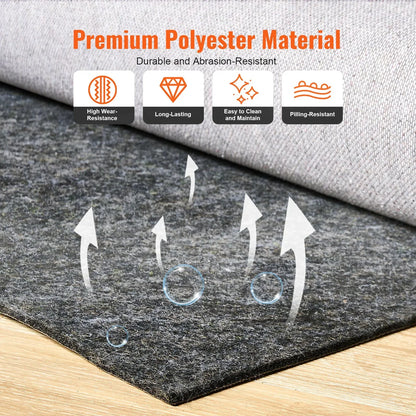 VEVOR Non Slip Rug Pad Gripper 9' x 12' Carpet Mat 0.24" Thick for All Floor - Mekamart Australia