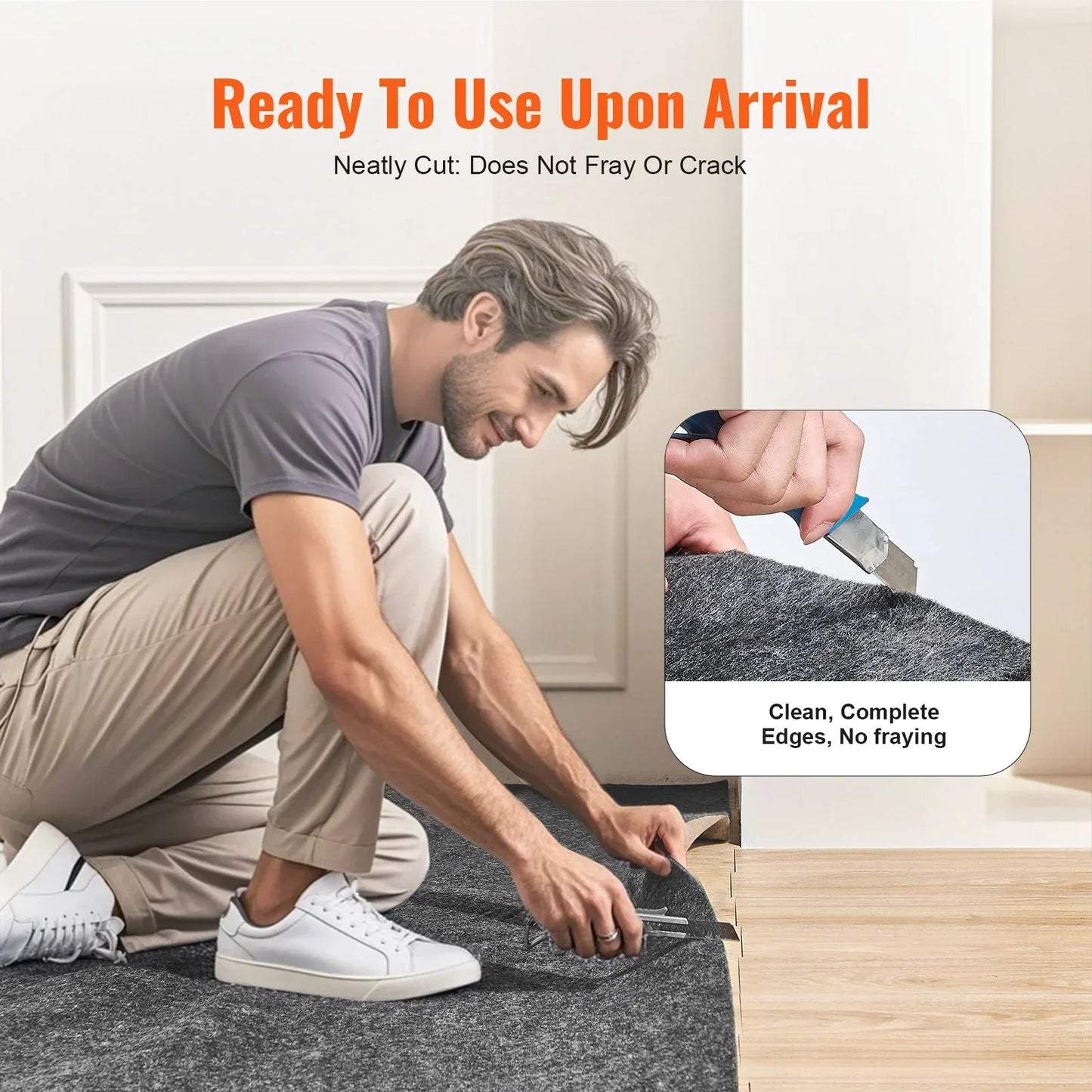 VEVOR Non Slip Rug Pad Gripper 9' x 12' Carpet Mat 0.24" Thick for All Floor - Mekamart Australia
