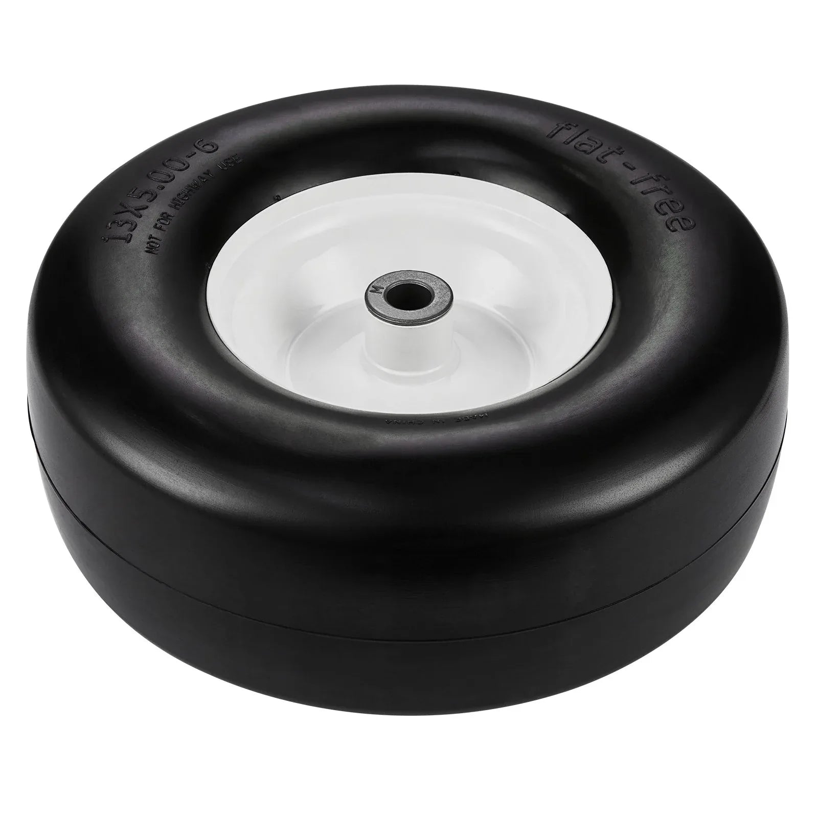 VEVOR Lawn Mower Tires with Rim, 13x5-6" Tubeless Tractor Tires, 2-Pack Tire and Wheel Assembly, Flat-free PU Tires, 3.25"-5.9" Centered Hub, 3/4" Bushing Size, 20 PCS Adapter for Lawn Mowers Tractors - Mekamart Australia