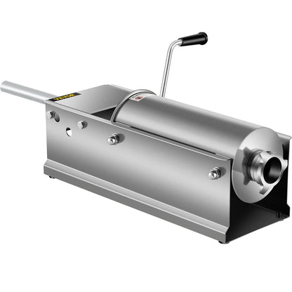 VEVOR Manual Sausage Stuffer, 5 L / 11 LBS Horizontal Sausage Machine, Dual-Speed Meat Stuffer, Made of Food-Grade 304 Stainless Steel, Includes 5 Stuffing Tubes, for Home Kitchen Restaurant Commercia - Mekamart Australia