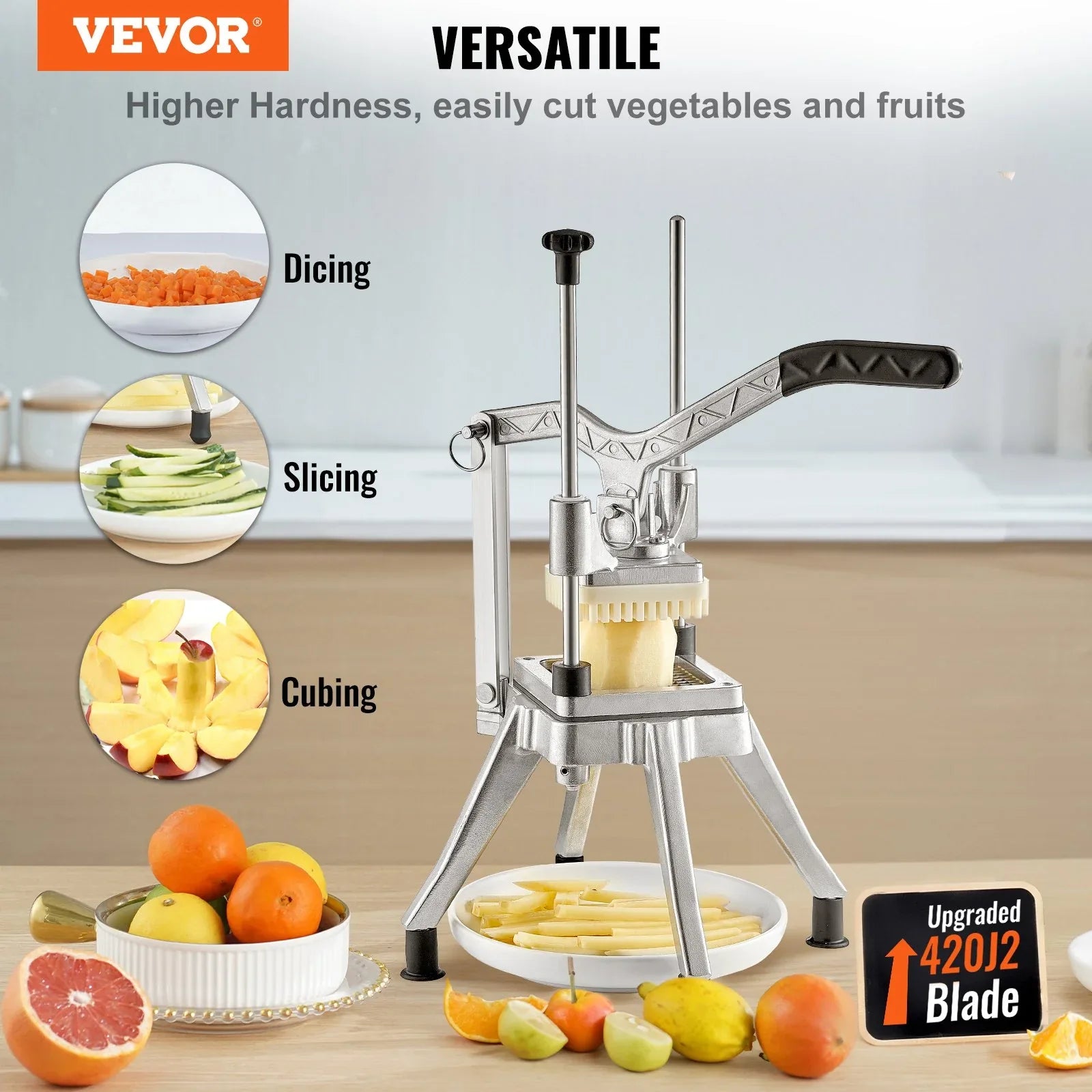 VEVOR Commercial Chopper Commercial Vegetable Chopper with 4 Blades Fruits Dicer - Mekamart Australia