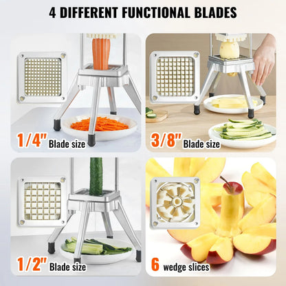 VEVOR Commercial Chopper Commercial Vegetable Chopper with 4 Blades Fruits Dicer - Mekamart Australia
