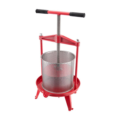 VEVOR 3.69 Gal/14L Fruit Wine Press, Stainless Steel Basket with Cross-beam and Triangular Structure, Manual Juice Maker, Cider Apple Grape Tincture Making Press with T-Handle for Kitchen Home - Mekamart Australia
