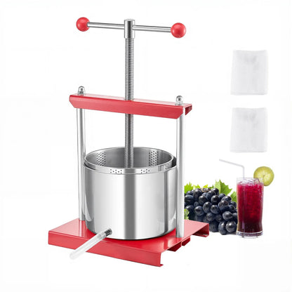 VEVOR Fruit Wine Press Manual Press for Wine Making 1.6 Gal/6L Stainless Steel - Mekamart Australia