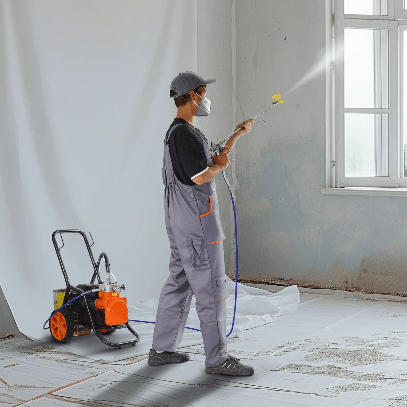VEVOR Cart Airless Paint Sprayer Diaphragm Paint Airless Sprayer 1700W Electric - Mekamart Australia