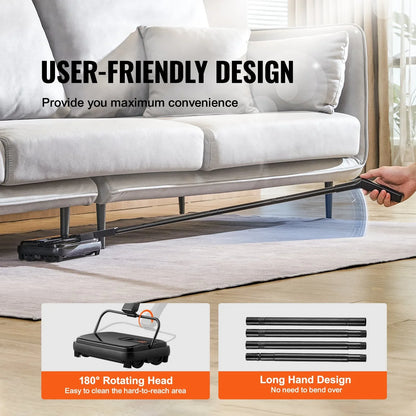 VEVOR Carpet Sweeper, 200 mm Sweeping Paths, Floor Sweeper Manual Non Electric, 300 ml Dustbin Capacity with Comb for Home Office Rugs Hardwood Surfaces Wood Floors Laminate, Cleans Dust Pet Hair - Mekamart Australia