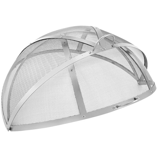 VEVOR Firepit Spark Screen Lid, 40" Diameter, Outdoor Firepit Ring Cover Round Accessories, Fire Pit Metal Cover, Easy-Opening Stainless Steel Fire Ring Covers for Outdoor Patio Fire Pits Backyard - Mekamart Australia
