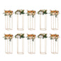 VEVOR 10PCS 31.5inch/80cm High Wedding Flower Stand, With Acrylic Laminate,Metal Vase Column Geometric Centerpiece Stands, Gold Rectangular Floral Display Rack for Events Reception, Party Decoration - Mekamart Australia