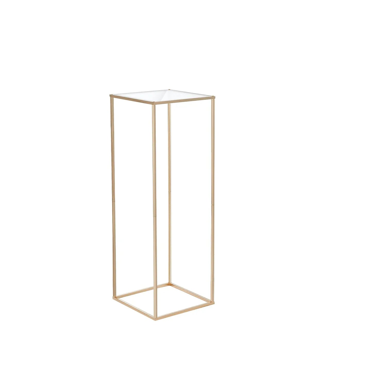 VEVOR 10PCS 31.5inch/80cm High Wedding Flower Stand, With Acrylic Laminate,Metal Vase Column Geometric Centerpiece Stands, Gold Rectangular Floral Display Rack for Events Reception, Party Decoration - Mekamart Australia