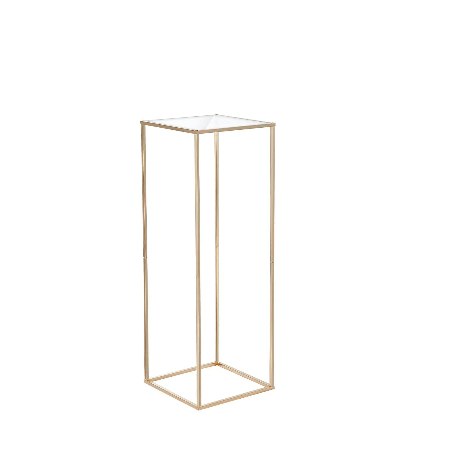 VEVOR 10PCS 31.5inch/80cm High Wedding Flower Stand, With Acrylic Laminate,Metal Vase Column Geometric Centerpiece Stands, Gold Rectangular Floral Display Rack for Events Reception, Party Decoration - Mekamart Australia