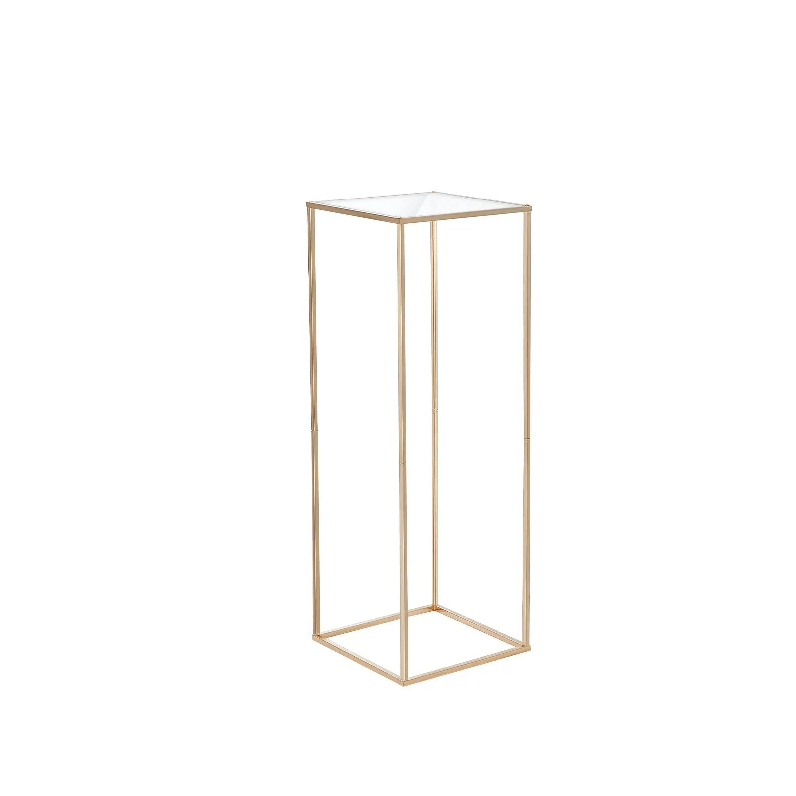VEVOR 10PCS 31.5inch/80cm High Wedding Flower Stand, With Acrylic Laminate,Metal Vase Column Geometric Centerpiece Stands, Gold Rectangular Floral Display Rack for Events Reception, Party Decoration - Mekamart Australia