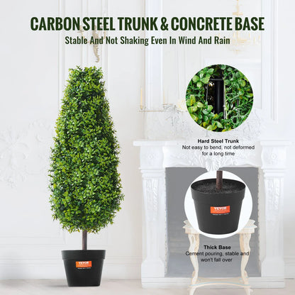 VEVOR 2 Pack 91.4cm Artificial Boxwood Topiary Tree Faux Plant UV Decor In/Outdoor - Mekamart Australia