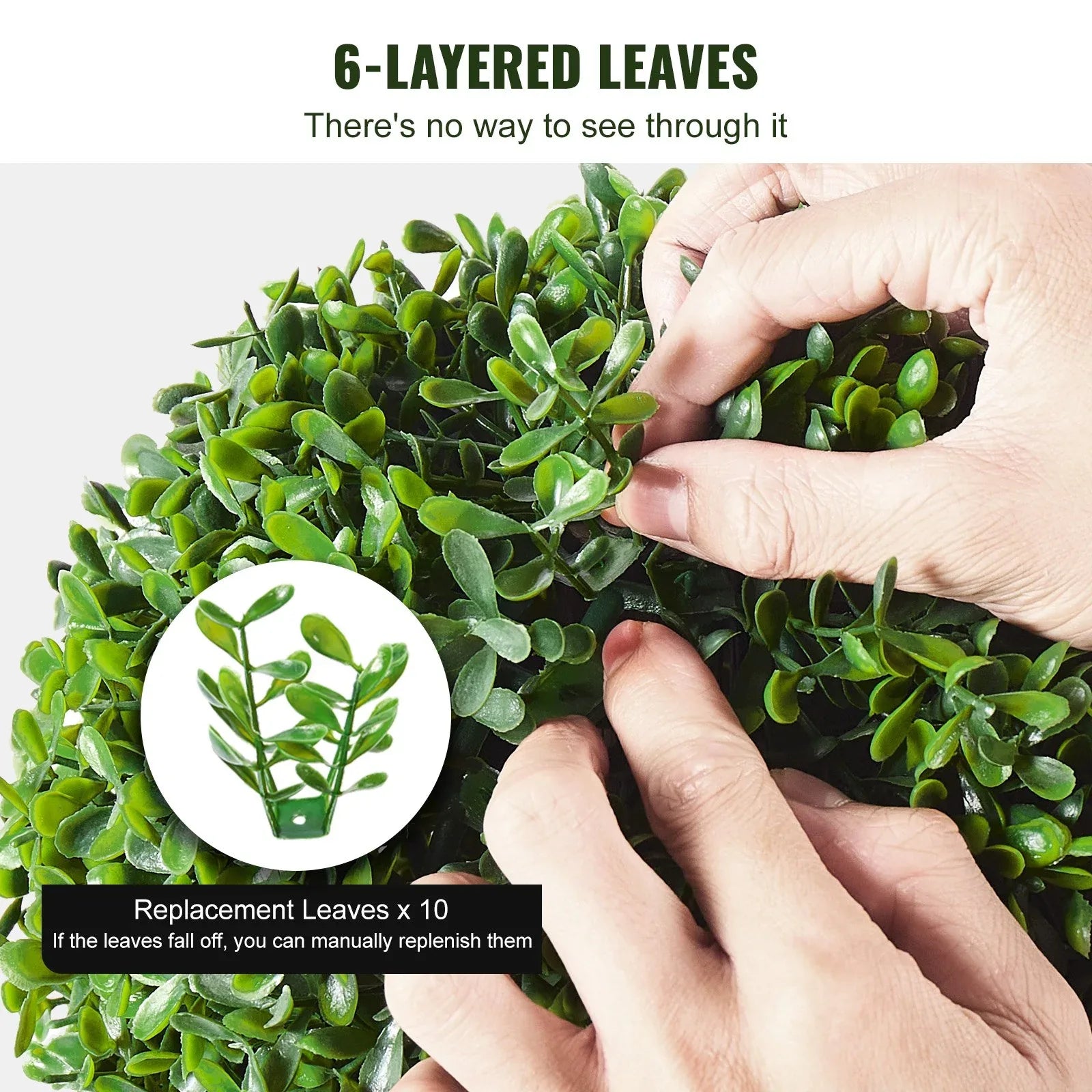 VEVOR 2 Pack 91.4cm Artificial Boxwood Topiary Tree Faux Plant UV Decor In/Outdoor - Mekamart Australia