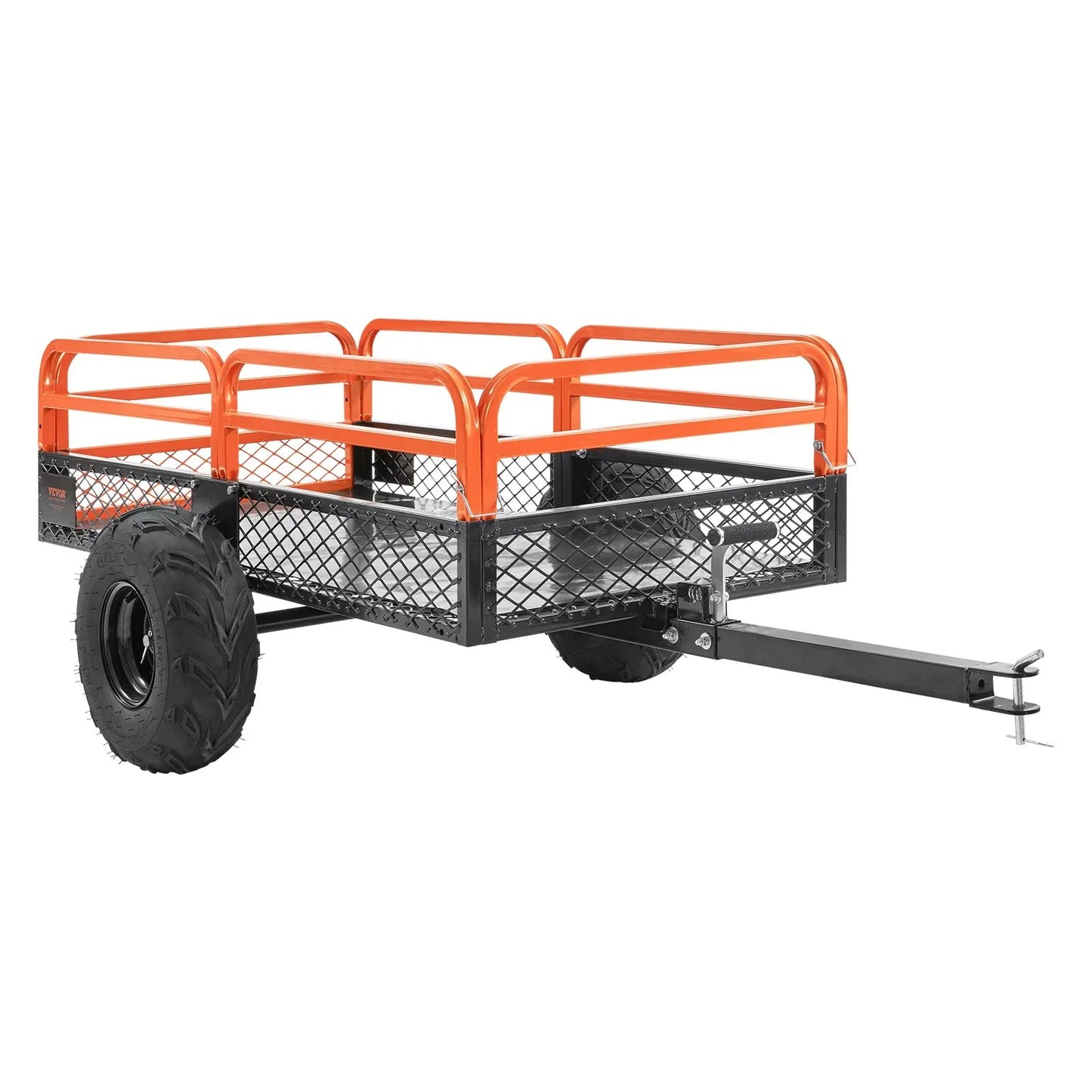 VEVOR Heavy Duty Steel ATV Dump Trailer, 1500-Pound Load Capacity 15 Cubic Feet, Tow Behind Dump Cart Garden Trailer, with Removable Sides and 2 Tires, for Mowers, Tractors, ATV, UTV - Mekamart Australia