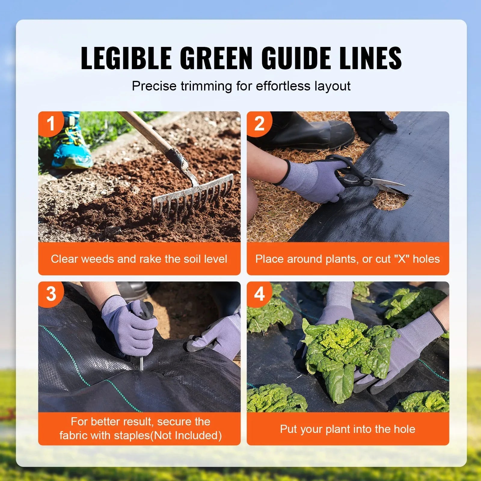 VEVOR Weed Barrier Landscape Fabric, 3*100FT Heavy Duty Garden Weed Fabric, Woven PP Weed Control Fabric, Driveway Fabric, Geotextile Fabric for Landscaping, Ground Cover, Weed Blocker Weed Mat, Black - Mekamart Australia