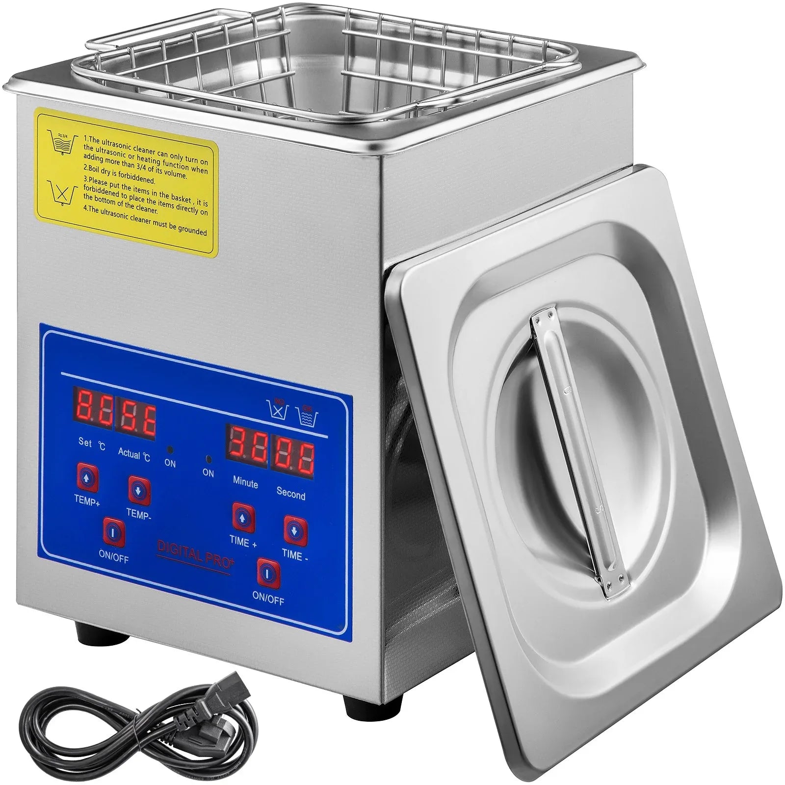 VEVOR Ultrasonic Cleaner 2L Jewelry Cleaning with Digital Timer Ultrasonic Cleaning Machine for Jewellery Rings Watches Eyeglasses Dentures Coins Metal Parts Commercial and Home Use - Mekamart Australia