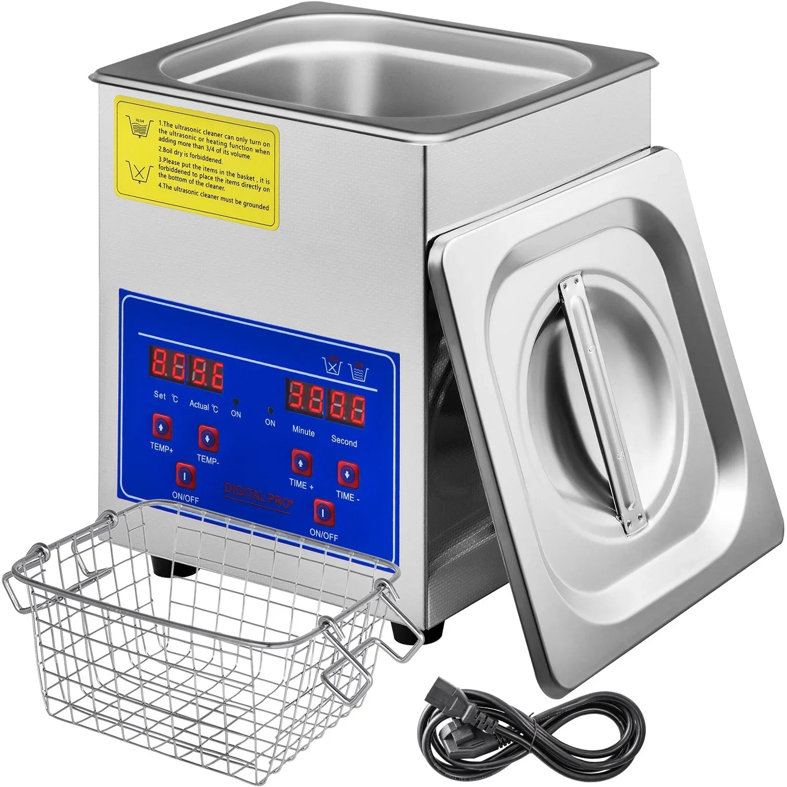 VEVOR Ultrasonic Cleaner 2L Jewelry Cleaning with Digital Timer Ultrasonic Cleaning Machine for Jewellery Rings Watches Eyeglasses Dentures Coins Metal Parts Commercial and Home Use - Mekamart Australia