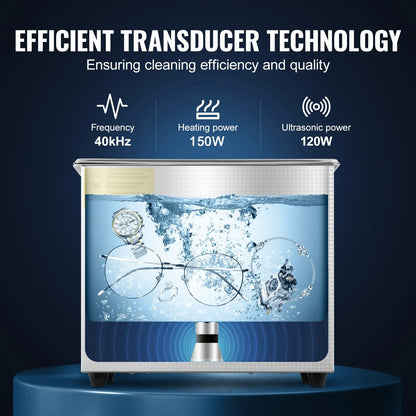 VEVOR Ultrasonic Cleaner Machine 3L Stainless Steel Ultrasonic Cleaning Machine Digital Heater Timer Jewelry Cleaning for Commercial Personal Home Use (3L) - Mekamart Australia