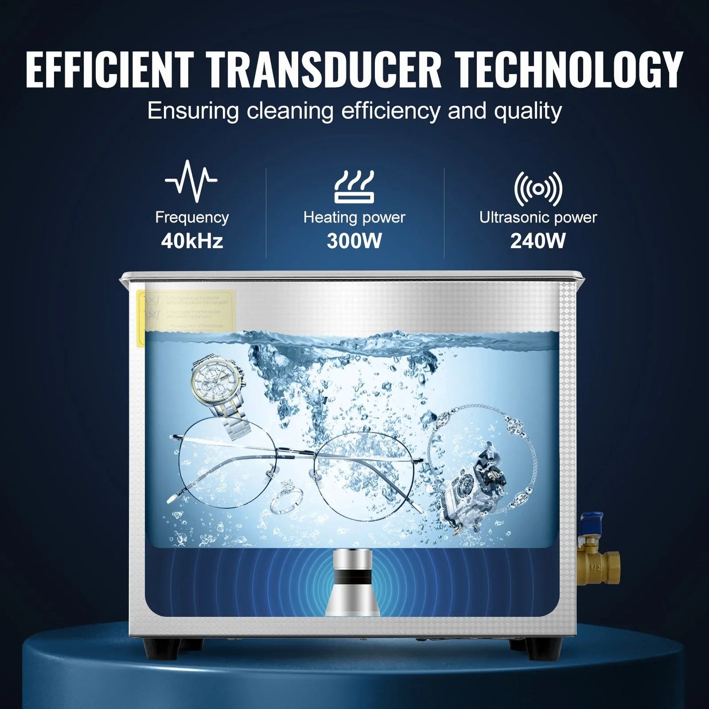 VEVOR Ultrasonic Cleaner 10L Jewelry Cleaning with Digital Timer Ultrasonic Cleaning Machine for Jewellery Rings Watches Eyeglasses Dentures Coins Metal Parts Commercial and Home Use Silver - Mekamart Australia