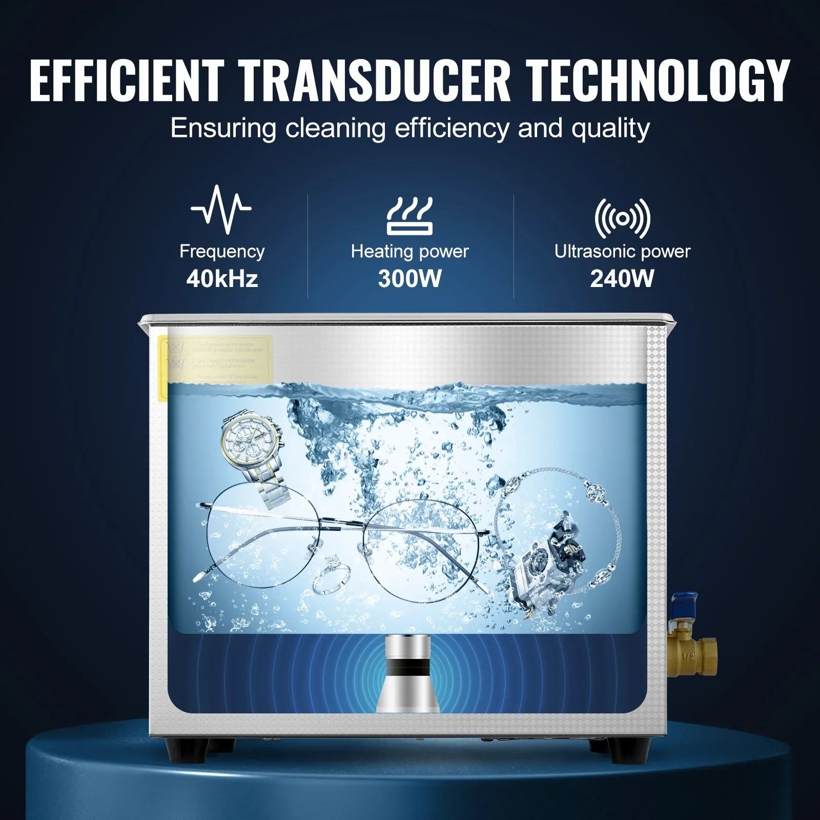 VEVOR Ultrasonic Cleaner 10L Jewelry Cleaning with Digital Timer Ultrasonic Cleaning Machine for Jewellery Rings Watches Eyeglasses Dentures Coins Metal Parts Commercial and Home Use Silver - Mekamart Australia