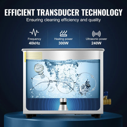 VEVOR Ultrasonic Cleaner 10L Jewelry Cleaning with Digital Timer Ultrasonic Cleaning Machine for Jewellery Rings Watches Eyeglasses Dentures Coins Metal Parts Commercial and Home Use Silver - Mekamart Australia