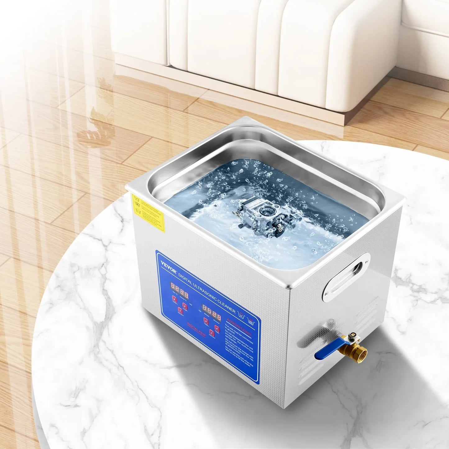 VEVOR Ultrasonic Cleaner 10L Jewelry Cleaning with Digital Timer Ultrasonic Cleaning Machine for Jewellery Rings Watches Eyeglasses Dentures Coins Metal Parts Commercial and Home Use Silver - Mekamart Australia