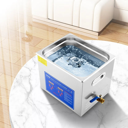 VEVOR Ultrasonic Cleaner 10L Jewelry Cleaning with Digital Timer Ultrasonic Cleaning Machine for Jewellery Rings Watches Eyeglasses Dentures Coins Metal Parts Commercial and Home Use Silver - Mekamart Australia